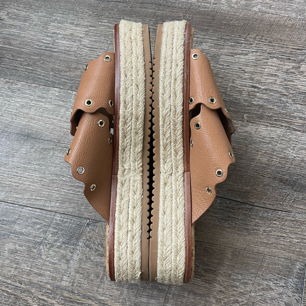 Antonio Melani leather platform espadrille sandals - Picture 6 of 10